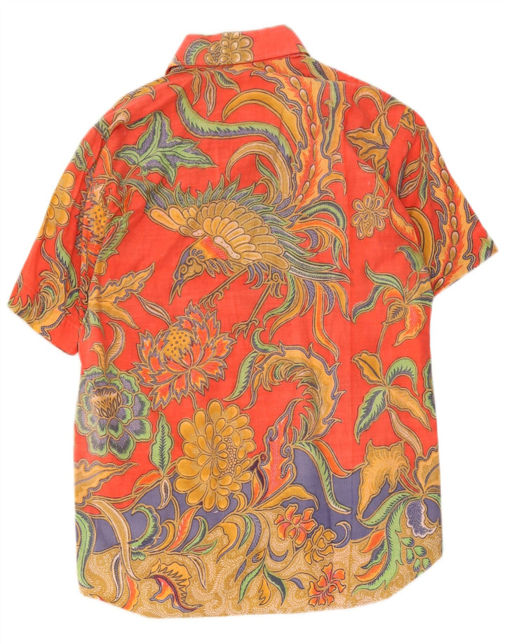 Vintage Mens Short Sleeve Shirt Medium Multicoloured Floral