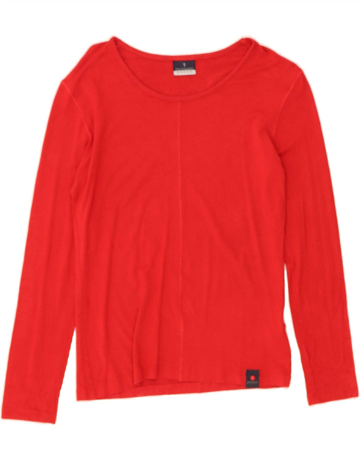 TRUSSARDI Womens Top Long Sleeve UK 14 Large Red Viscose Vintage Trussardi and Second-Hand Trussardi from Messina Hembry 
