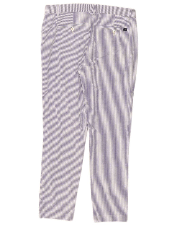 Polo Ralph Lauren Womens Chino Trousers EU 8 Medium W38 L28 Blue Pinstripe