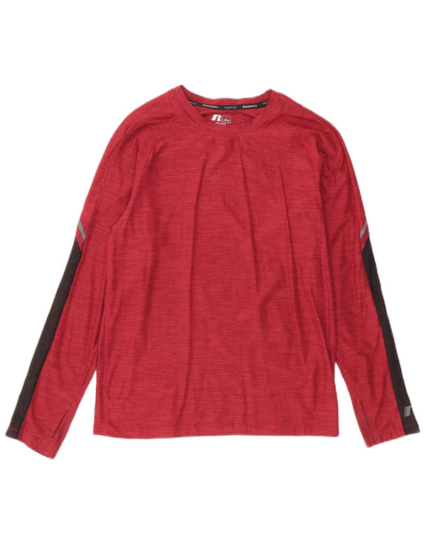 Russell Athletic Boys Dri-Power Top Long Sleeve 10-11 Years Large Burgundy