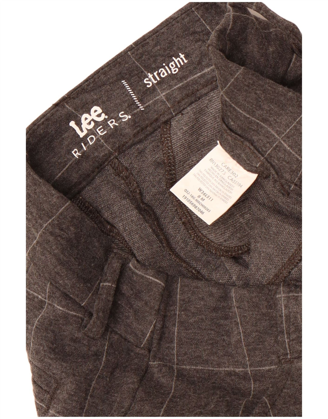 Lee Womens Riders Straight Chino Trousers US 8 Medium W30 L32 Grey Check