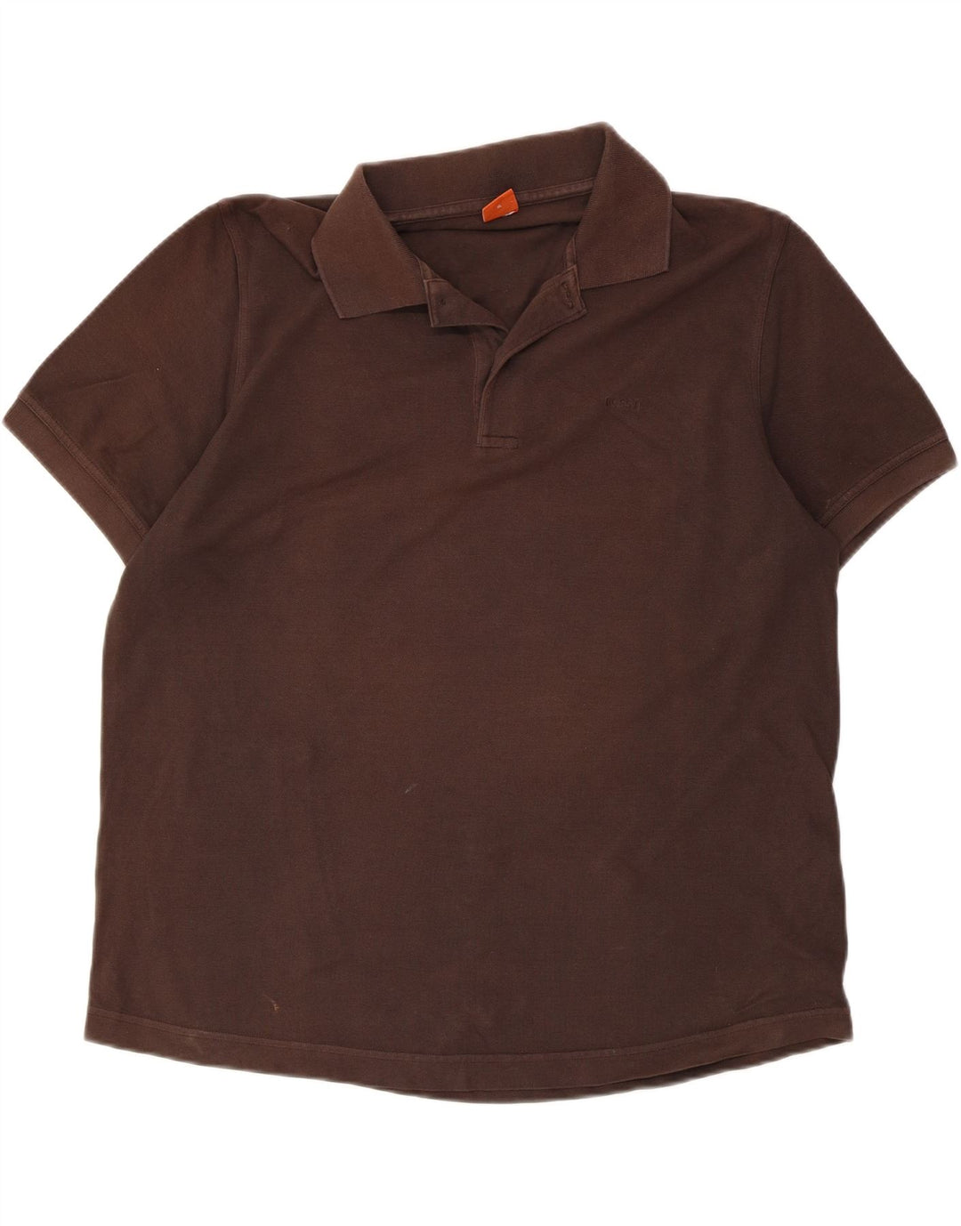 HUGO BOSS Mens Polo Shirt XL Brown Cotton