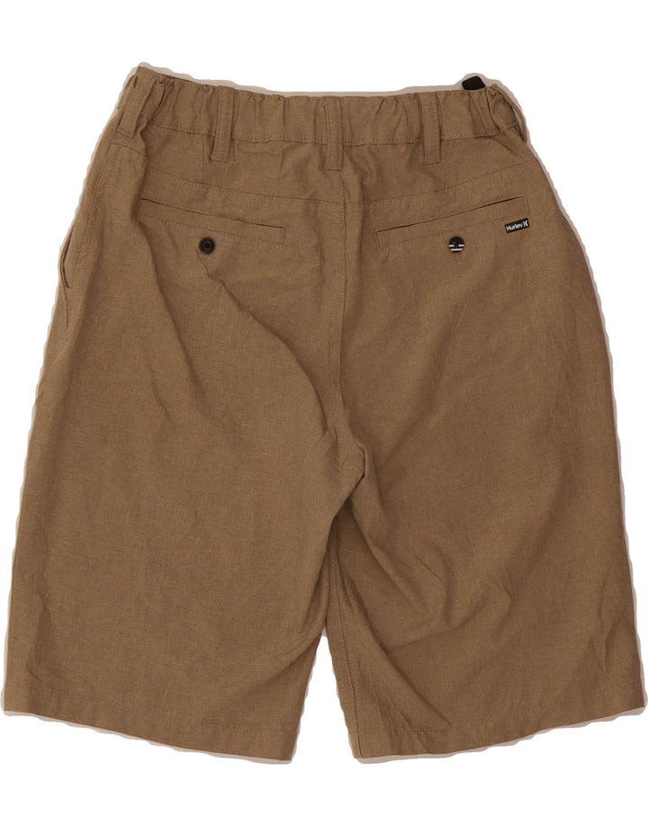 HURLEY Boys Chino Shorts 12-13 Years Large W24 Brown Polyester Vintage Hurley and Second-Hand Hurley from Messina Hembry 