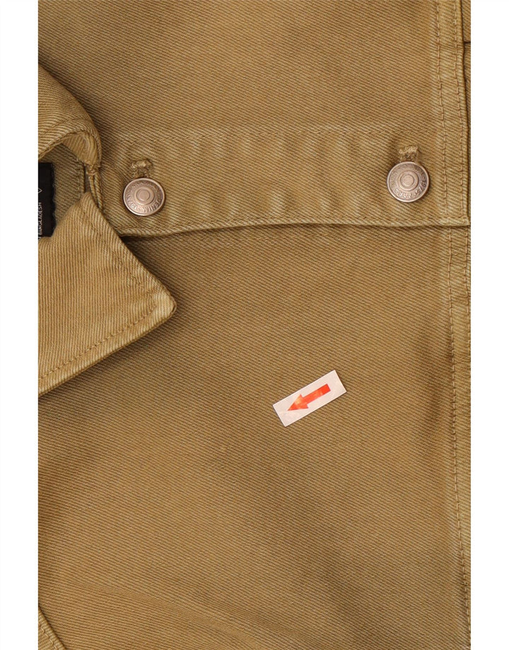 Zara Mens Denim Jacket UK 38 Medium Khaki