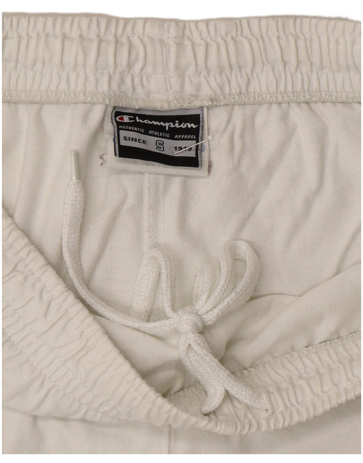 CHAMPION Mens Tracksuit Trousers Small White Cotton