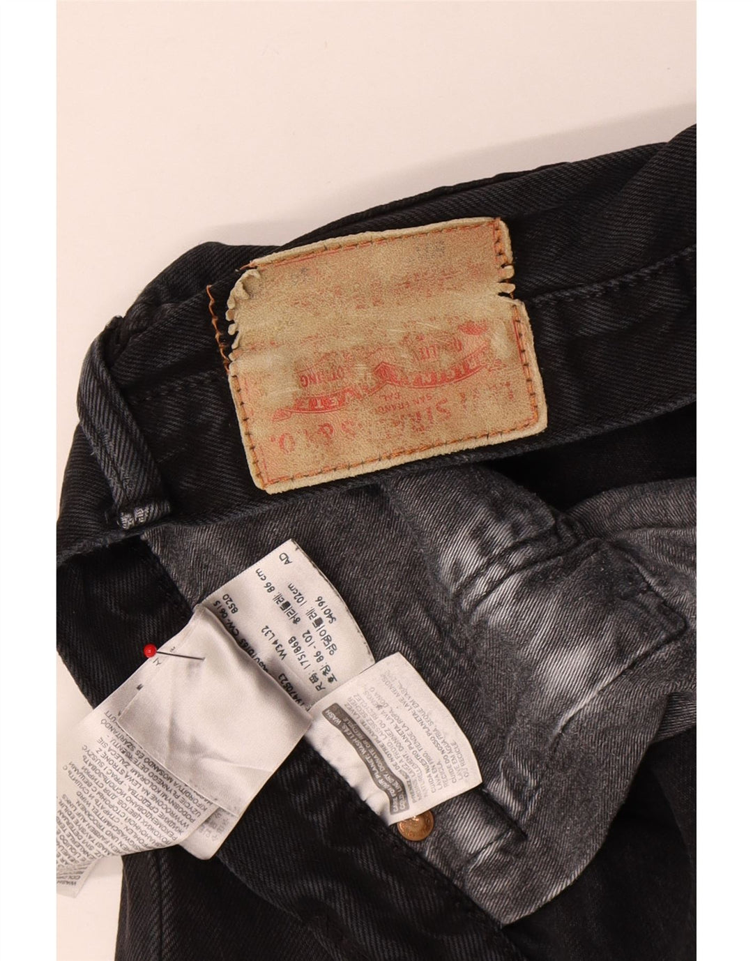 LEVI'S Mens Straight Jeans W34 L32 Black Cotton