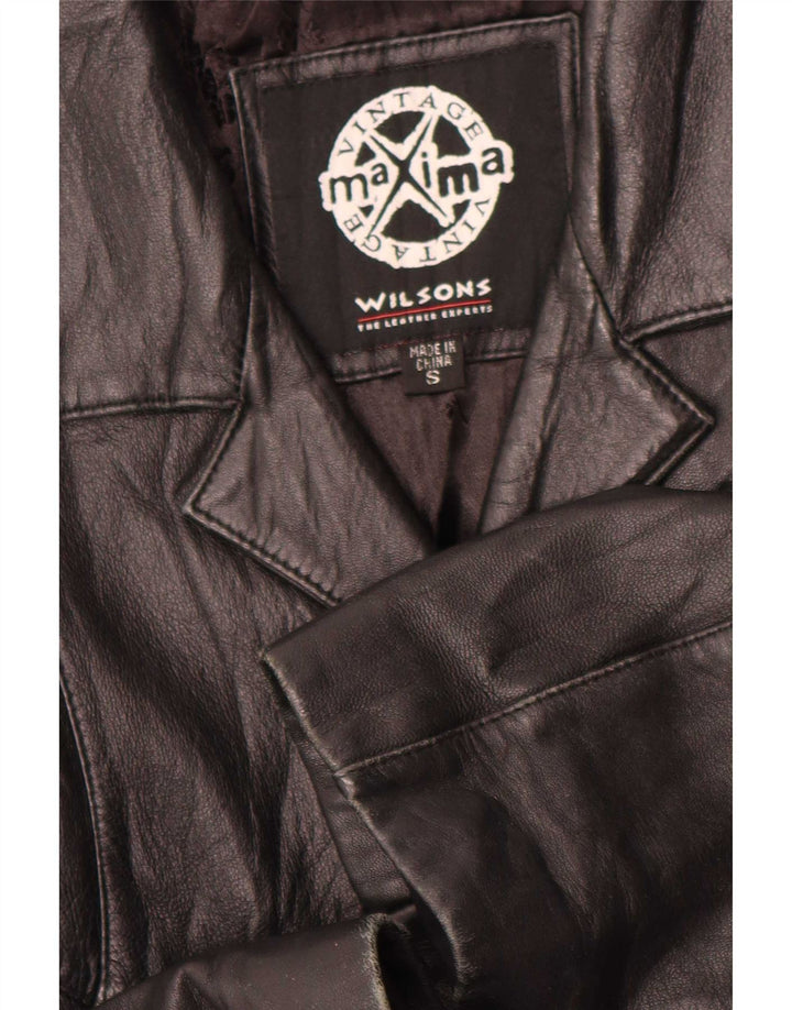 Wilsons Womens Leather Jacket UK 10 Small Black