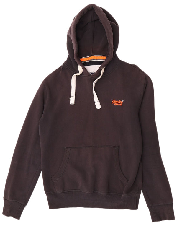 Superdry Mens Hoodie Jumper Large Navy Blue Cotton Logo