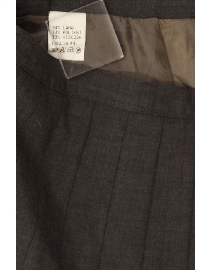 Vintage Womens Knife Pleated Skirt IT 44 Medium W32  Grey Wool