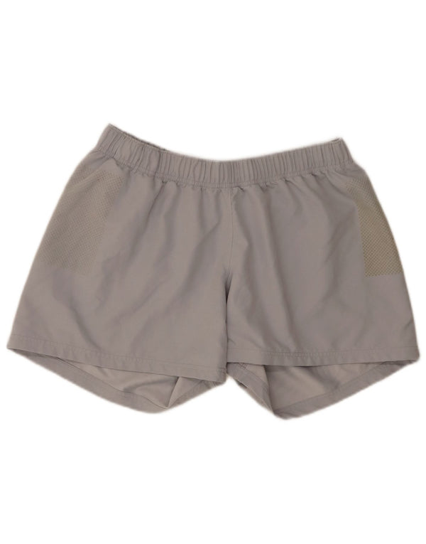 Nike Womens Dri Fit Graphic Sport Shorts UK 16 Large Grey Polyester