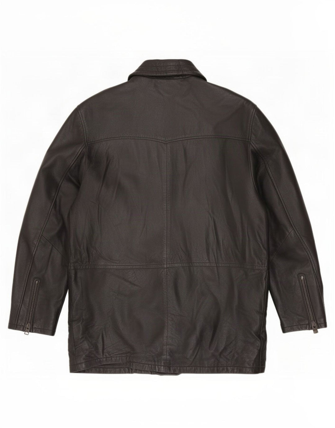 Salvatore Lepore Mens Leather Coat IT 52 XL Black