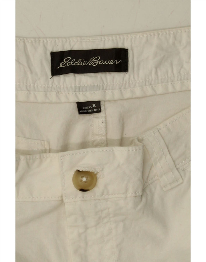 EDDIE BAUER Womens Cargo Shorts US 10 Large W33  White Cotton Vintage Eddie Bauer and Second-Hand Eddie Bauer from Messina Hembry 