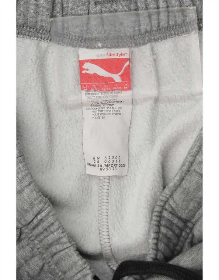 Puma Mens Graphic Tracksuit Trousers Joggers Medium Grey Cotton