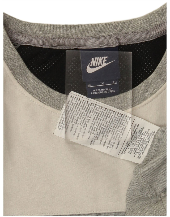 NIKE Mens Sweatshirt Jumper XL Grey Colourblock Cotton