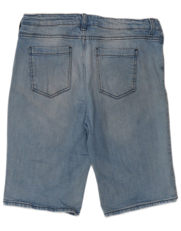 Marks & Spencer Womens Bermuda Denim Shorts UK 16 Large W32 Blue Cotton