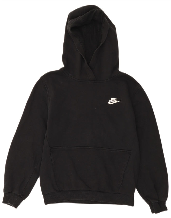 NIKE Boys Hoodie Jumper 12-13 Years Large Black Cotton