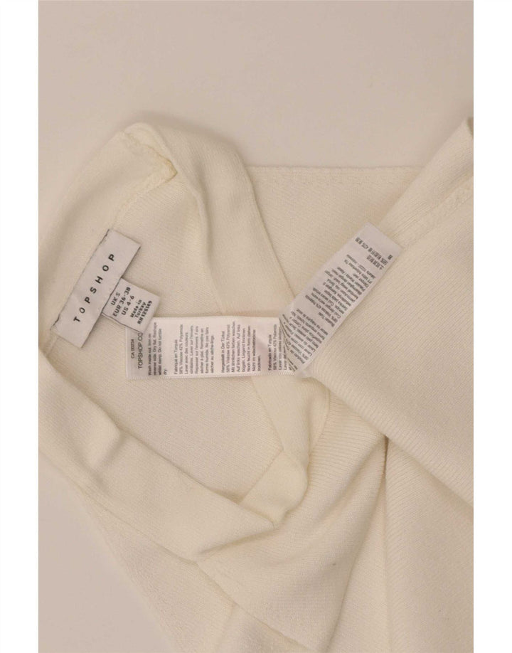 Topshop Womens Crop Halter Top UK 8 Small White Viscose