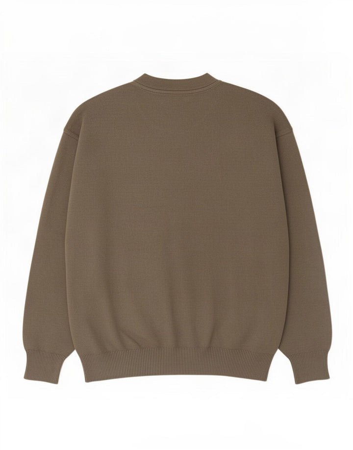 Sky & Eagle Mens Crew Neck Jumper Sweater 2XL Khaki Wool