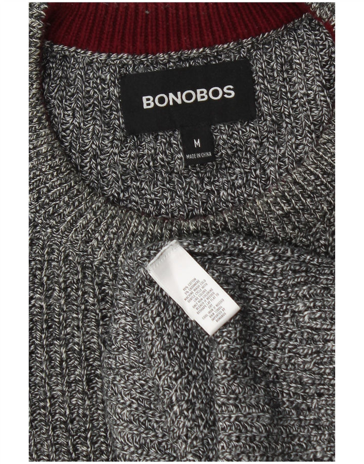 BONOBOS Mens Crew Neck Jumper Sweater Medium Grey Flecked Cotton