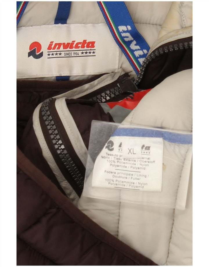 INVICTA Boys Hooded Padded Jacket 13-14 Years XL Brown Polyamide