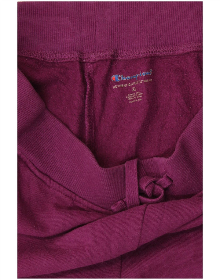 CHAMPION Womens Graphic Tracksuit Trousers Joggers UK 18 XL  Purple Cotton