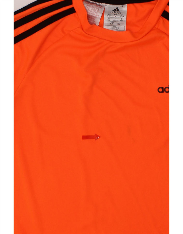 ADIDAS Boys T-Shirt Top 11-12 Years Orange Polyester Vintage Adidas and Second-Hand Adidas from Messina Hembry 