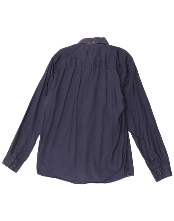 Jack & Jones Mens Shirt XL Navy Blue Cotton