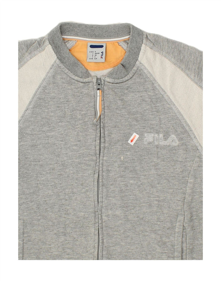 FILA Womens Tracksuit Top Jacket IT 40/42 Small Grey Colourblock Cotton Vintage Fila and Second-Hand Fila from Messina Hembry 