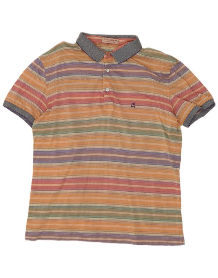 Capobianco Mens Polo Shirt Medium Multicoloured Striped