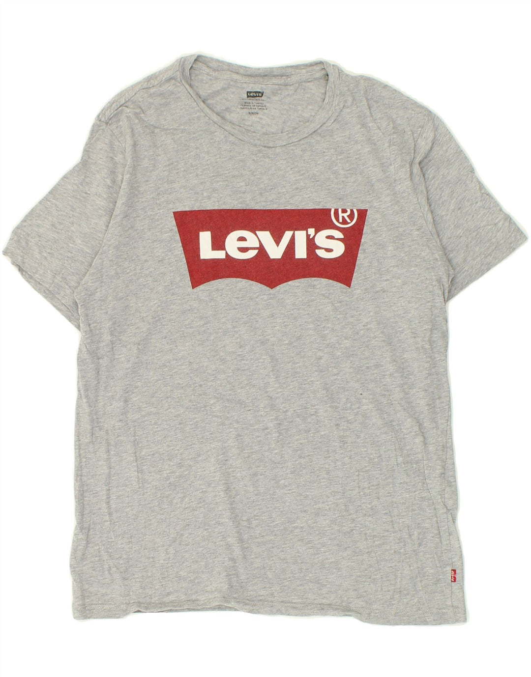 LEVI'S Mens Graphic T-Shirt Top Small Grey Cotton Vintage Levi's and Second-Hand Levi's from Messina Hembry 