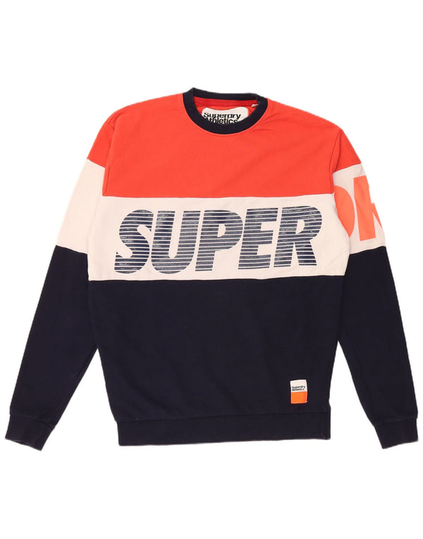 SUPERDRY Mens Loose Fit Sweatshirt Jumper Small Multicoloured Colourblock
