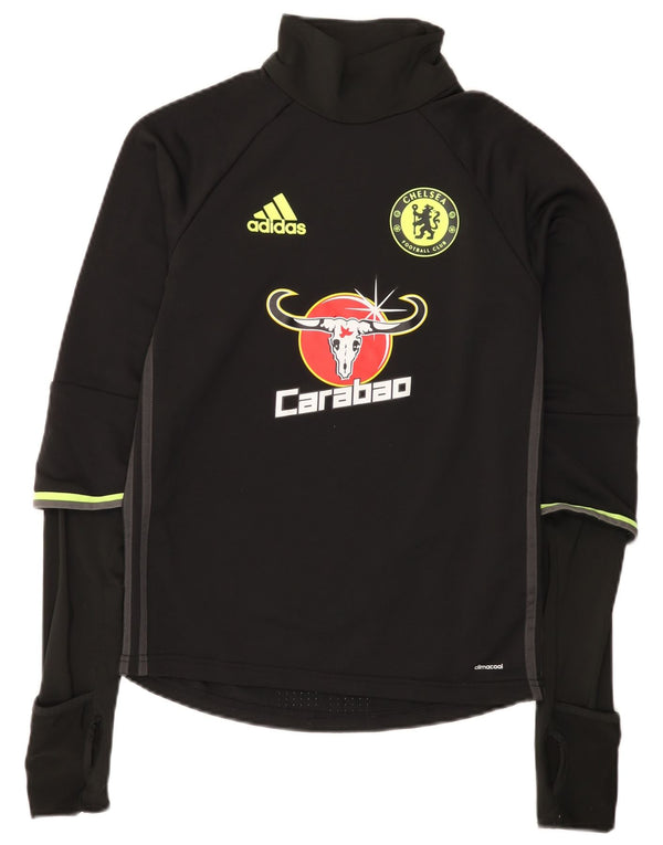 Adidas Mens Chelsea FC Graphic Top Long Sleeve XS Black Polyester