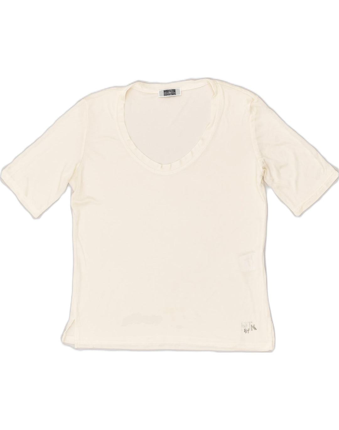PERTE BY KRIZIA Womens T-Shirt Top UK 14 Medium White Acetate | Vintage Perte by Krizia | Thrift | Second-Hand Perte by Krizia | Used Clothing | Messina Hembry 