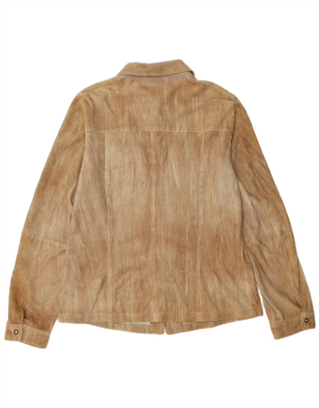 Marella Womens Suede Shirt UK 16 Large Brown Leather