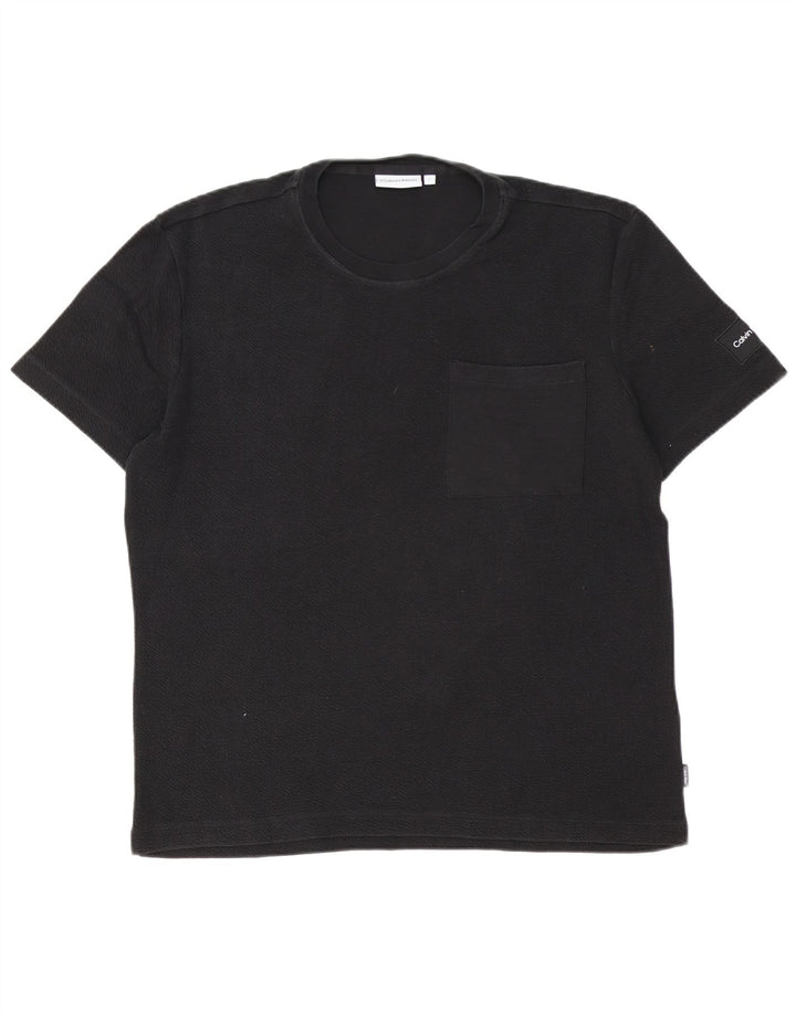 Calvin Klein Mens T-Shirt Top Large Black Cotton