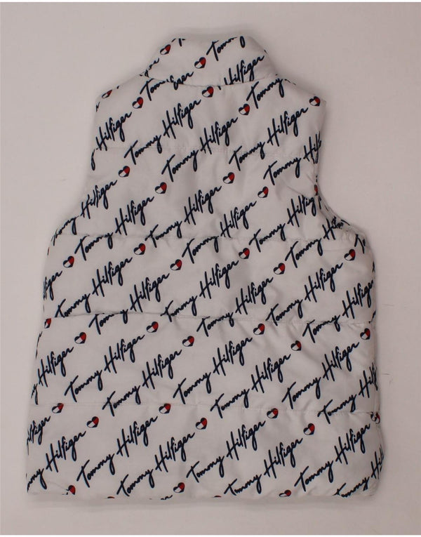 TOMMY HILFIGER Girls Graphic Padded Gilet 3-4 Years White Polyester