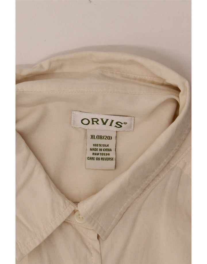 ORVIS Womens Oversized Shirt UK 18/20 XL Off White Silk