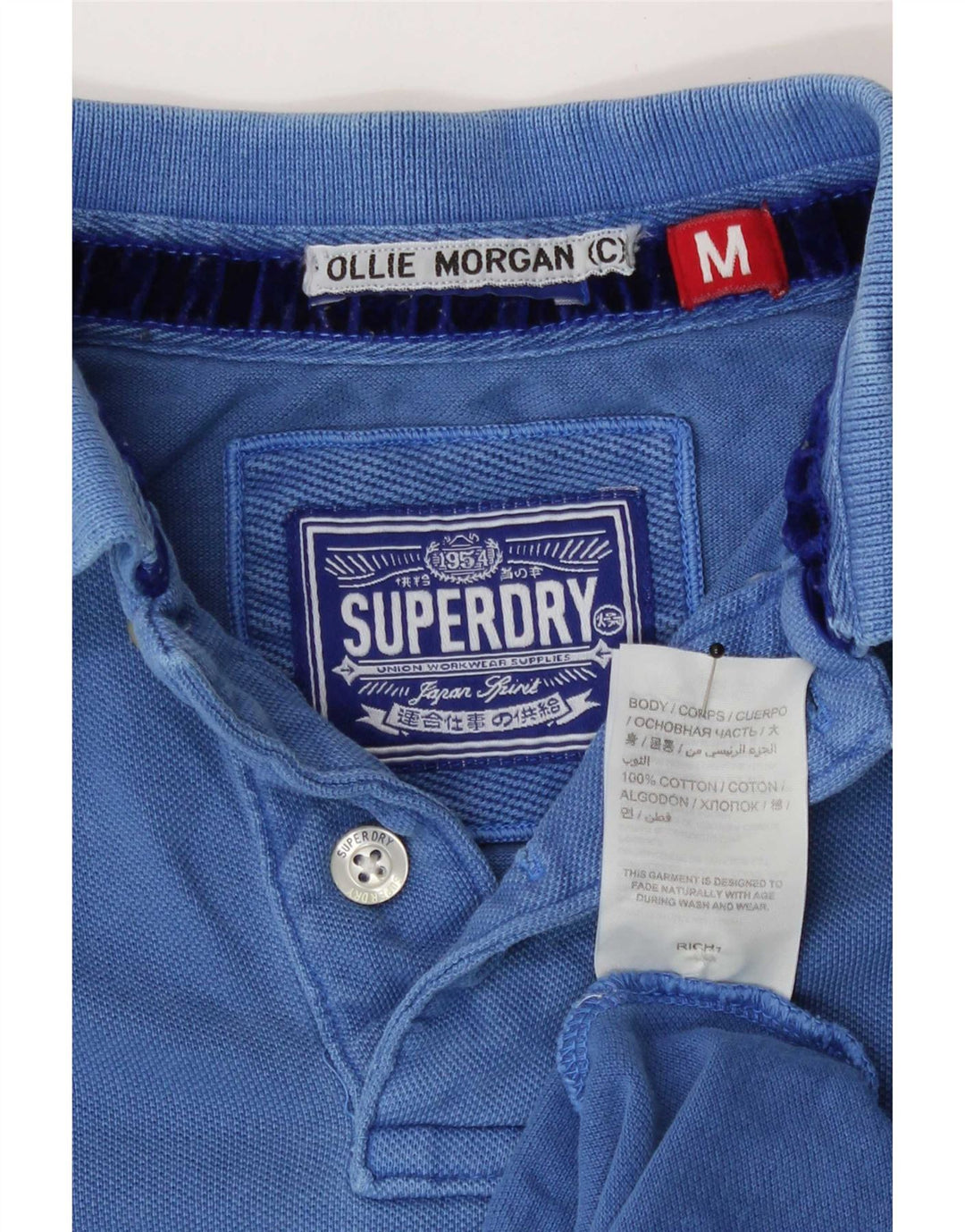 Superdry Mens Polo Shirt Medium Blue