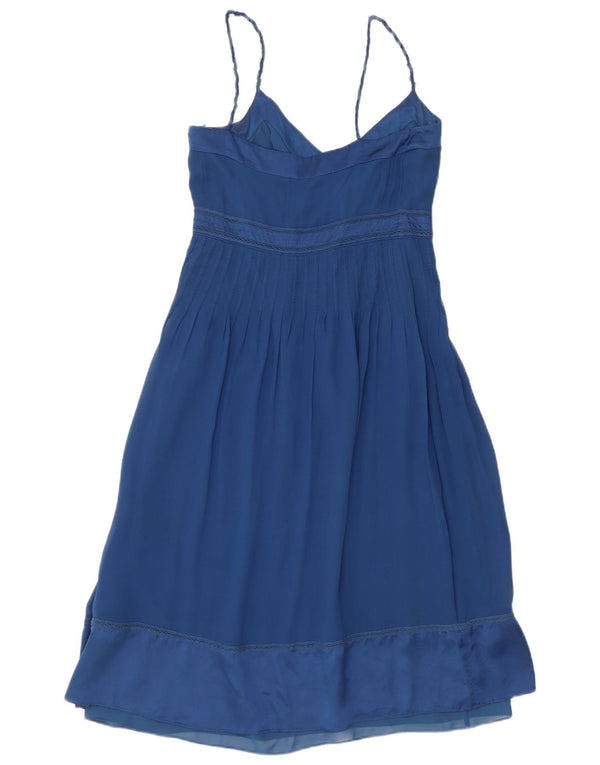 Karen Millen Womens Sundress UK 10 Small Navy Blue Silk
