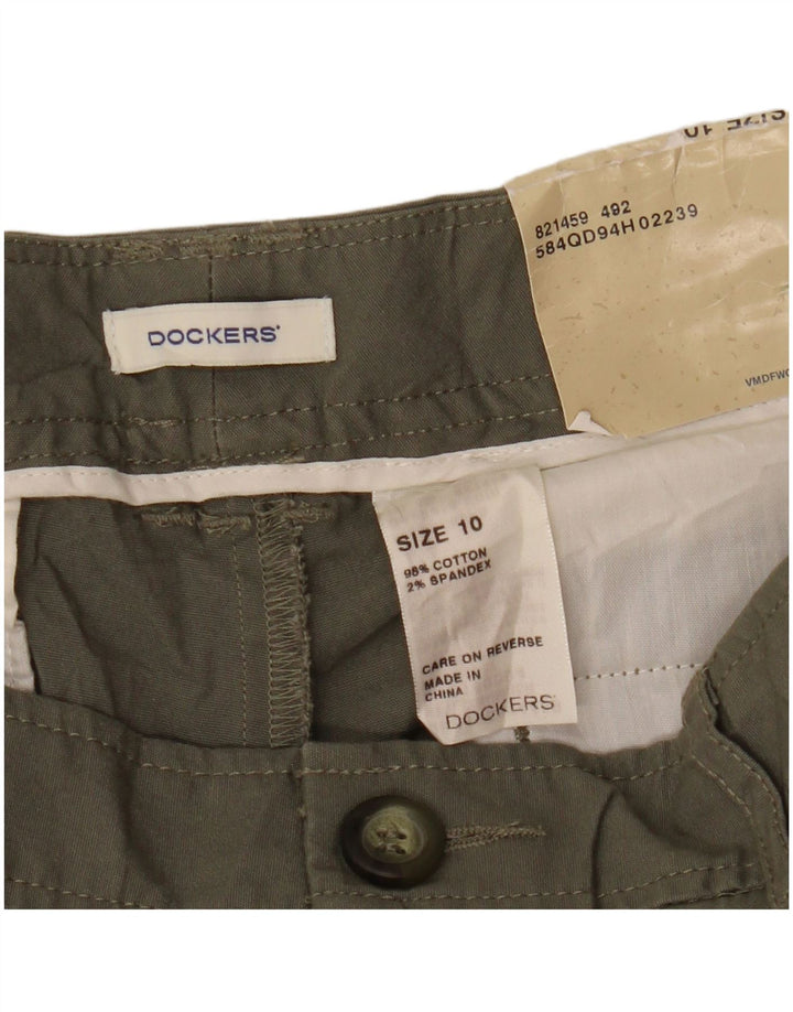 Dockers Womens Stretch Cargo Shorts US 10 Large W32  Khaki Cotton