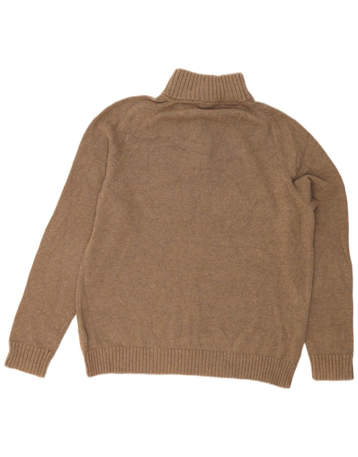 J. Crew Mens Button Neck Jumper Sweater XL Grey Cotton