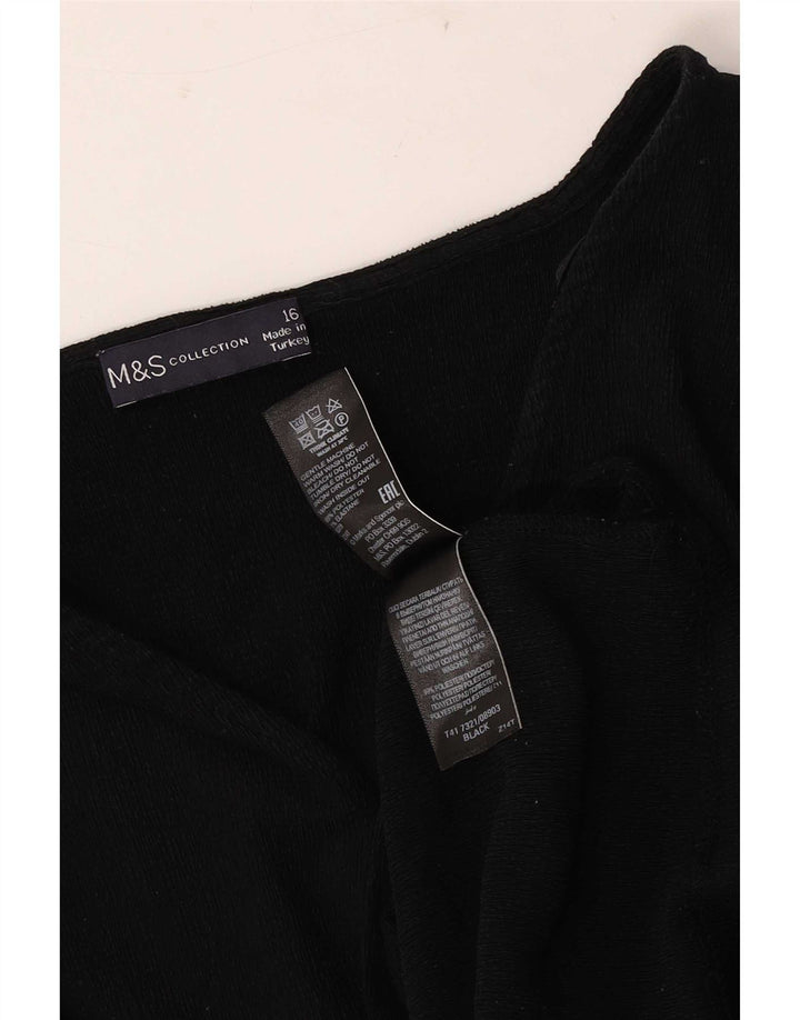 Marks & Spencer Womens Blouse Top UK 16 Large  Black Polyester