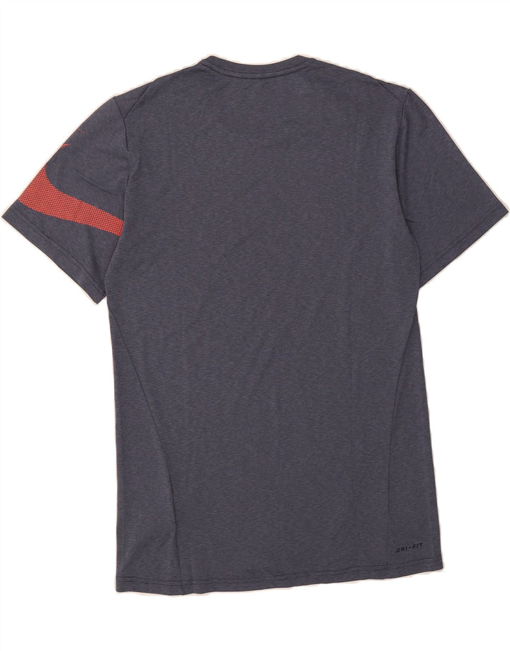 NIKE Mens Dri Fit Graphic T-Shirt Top Medium Navy Blue Polyester Vintage Nike and Second-Hand Nike from Messina Hembry 