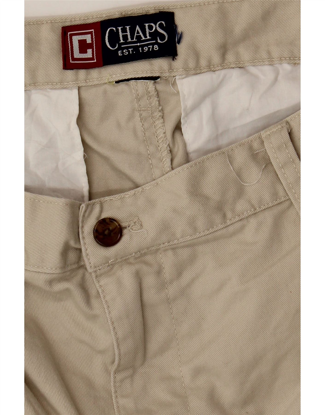 Chaps Mens Chino Shorts W34 Large Beige