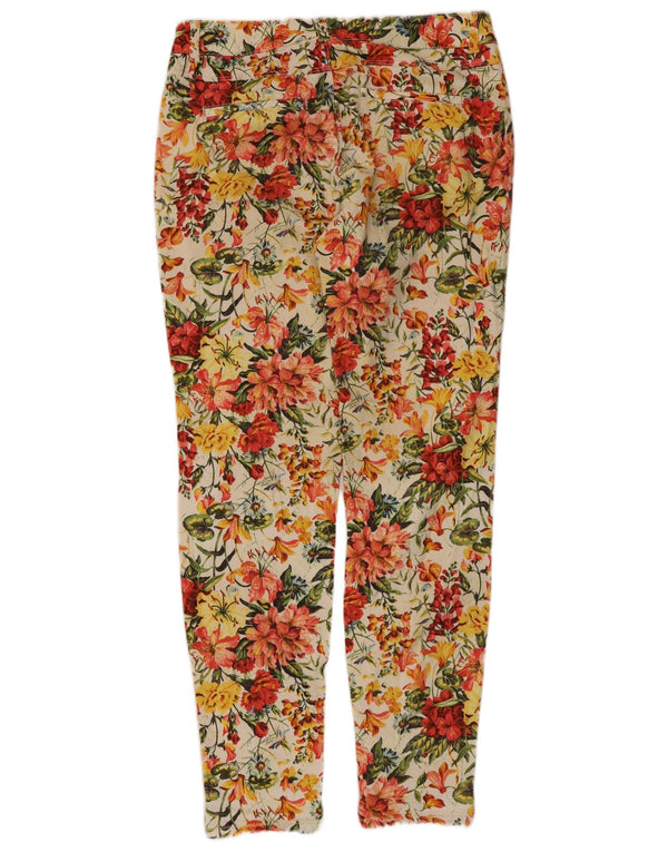 Zara Womens Slim Casual Trousers EU 38 Small W28 L28 Multicoloured Floral