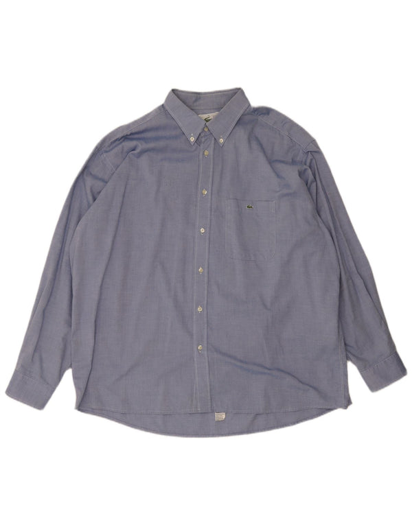 Lacoste Mens Shirt Size 45 XL Blue Cotton