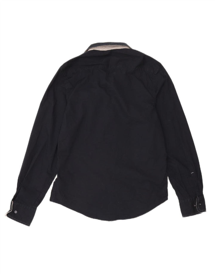 MURPHY & NYE Mens Custom Fit Shirt Small Navy Blue Cotton