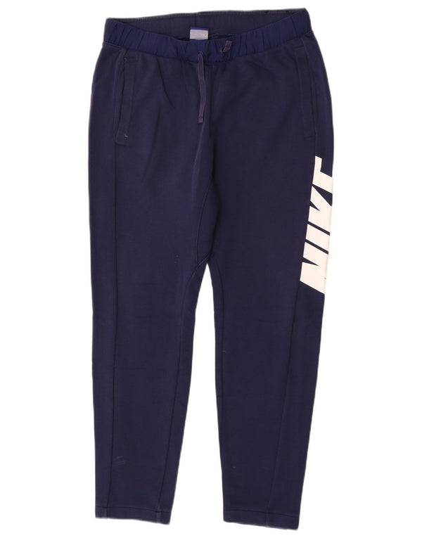 Nike Mens Graphic Tracksuit Trousers Small Blue Cotton