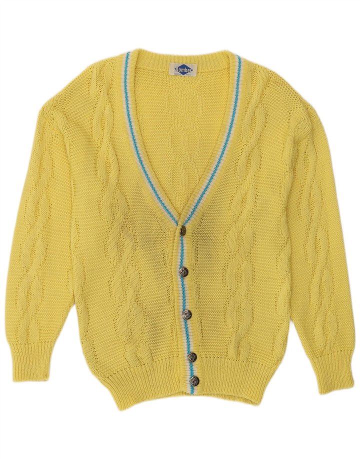Vintage Mens Cardigan Sweater Medium Yellow