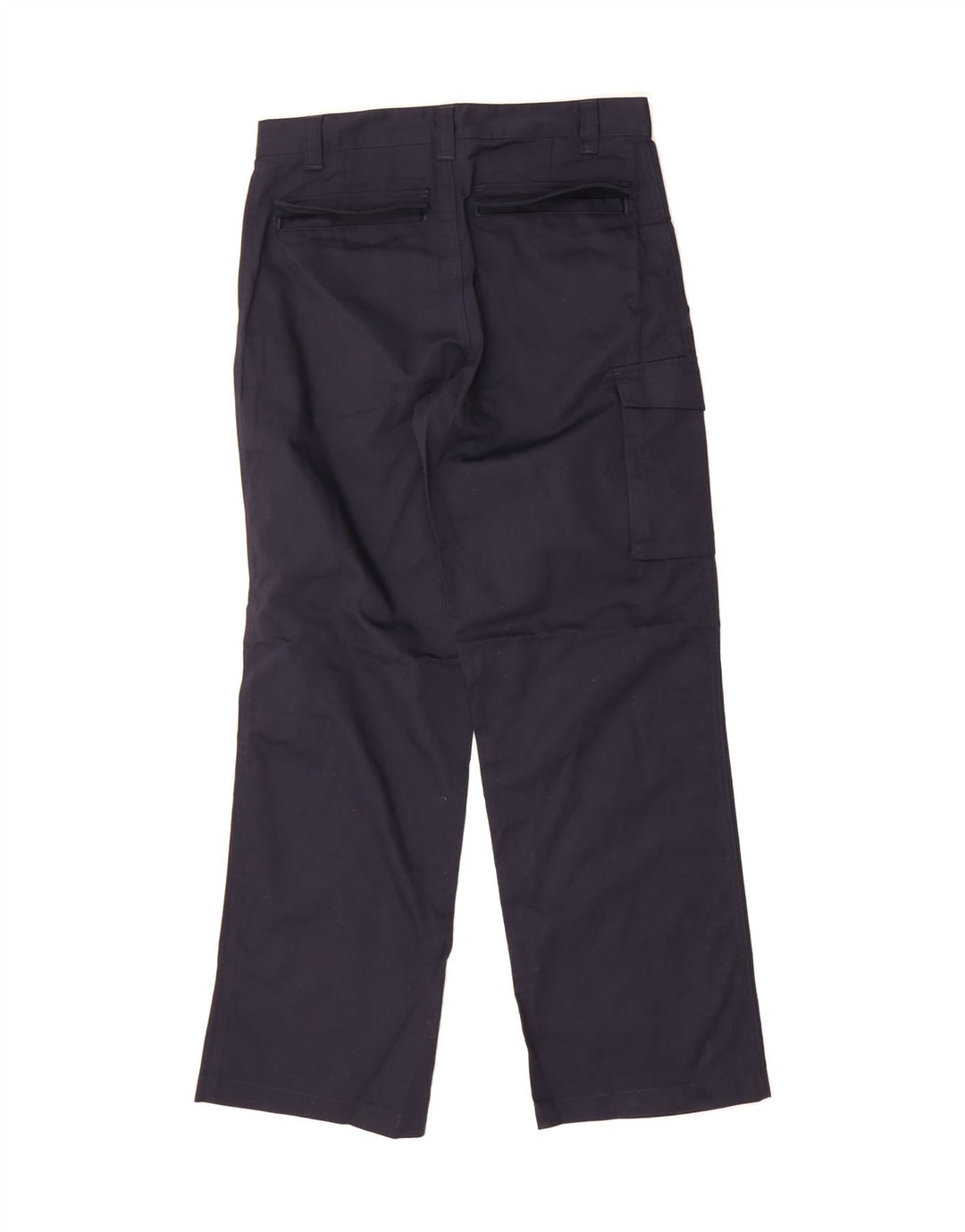 RUSSELL ATHLETIC Mens Straight Cargo Trousers W32 L32 Navy Blue Polyester Vintage Russell Athletic and Second-Hand Russell Athletic from Messina Hembry 